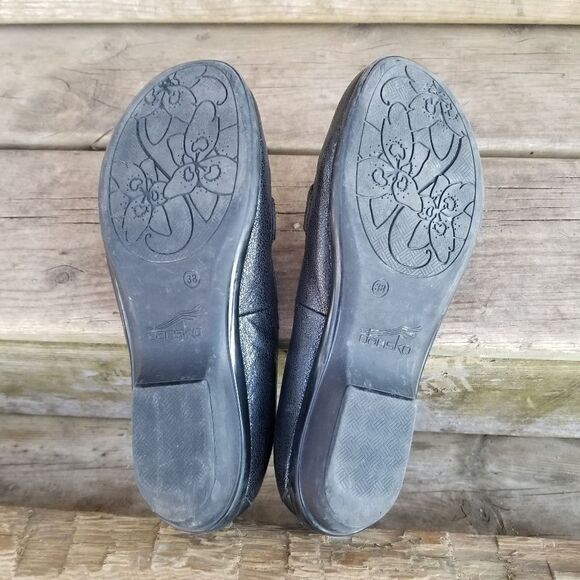 Dansko Olena Black Crackled Suede Leather Comfort Comfy Flats 38 - Picture 2 of 12